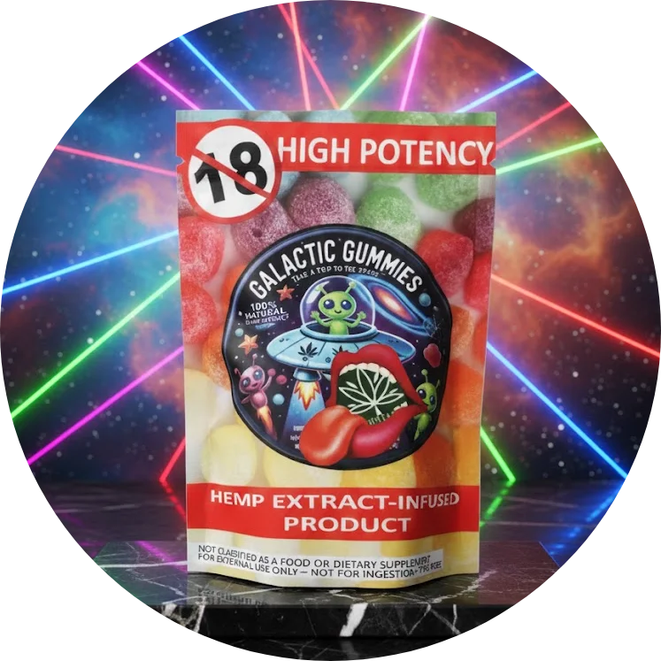 CBDITALY Galactic Gummies didelio stiprumo kanapių ekstraktu praturtintas wellness papildas, 18+ produktas
