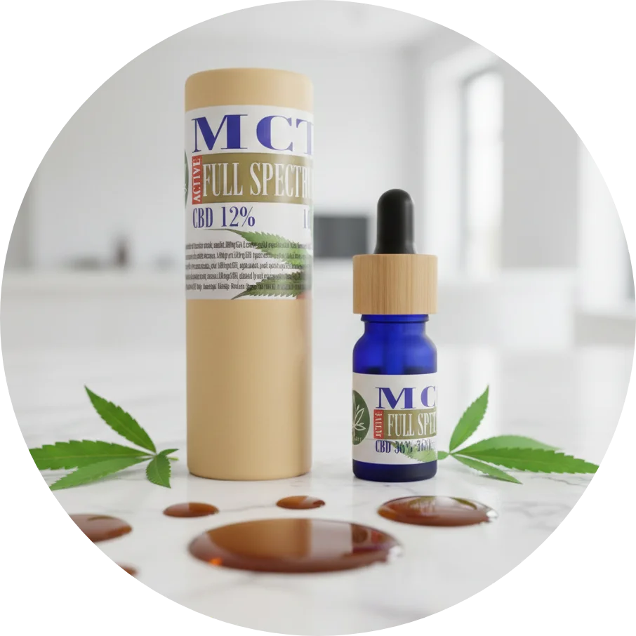 CBDITALY CBD Cannabis aliejaus 12% ACTIVE FULL SPECTRUM buteliuko detalus vaizdas