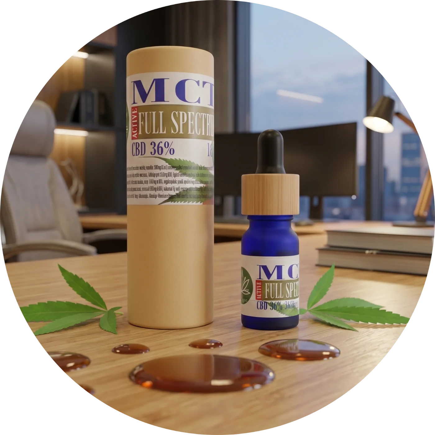 CBDITALY CBD Cannabis aliejaus 36% ACTIVE FULL SPECTRUM buteliuko detalus vaizdas