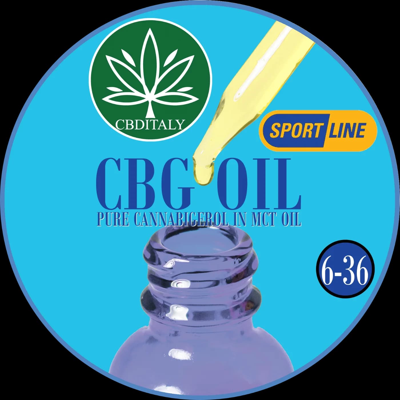 CBG 36%, MCT aliejus, Be THC, SPORTLINE