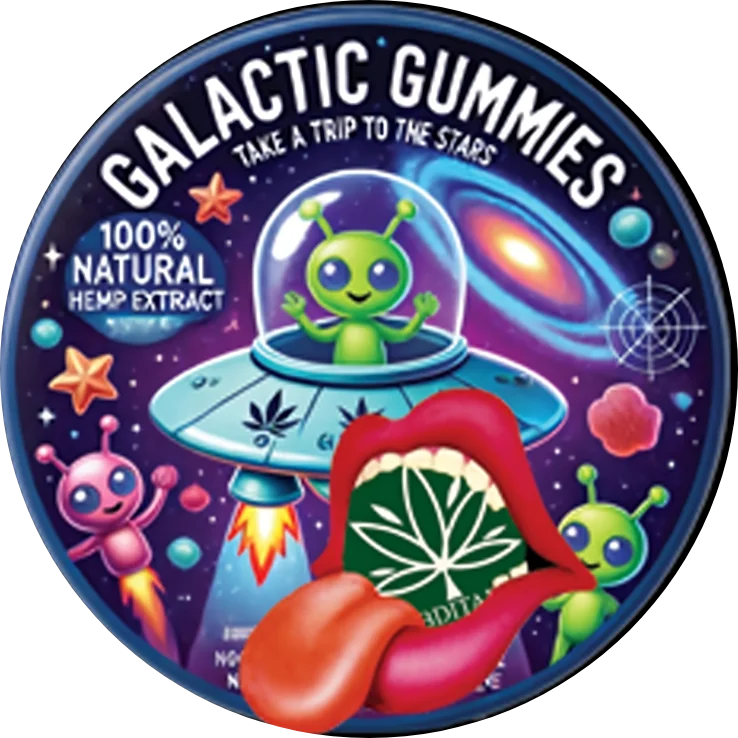 CBDITALY Galactic Gummies didelio stiprumo kanapių ekstraktu praturtintas wellness papildas, 18+ produktas